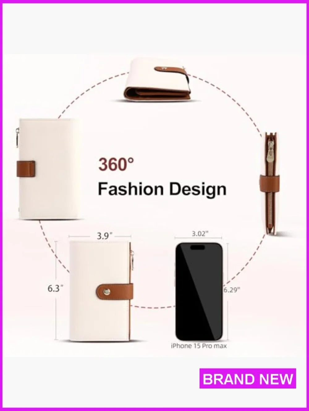 RFID Blocking Leather Trifold Clutch Wallet Credit Card Holder Travel Purse - Picture 4 of 6